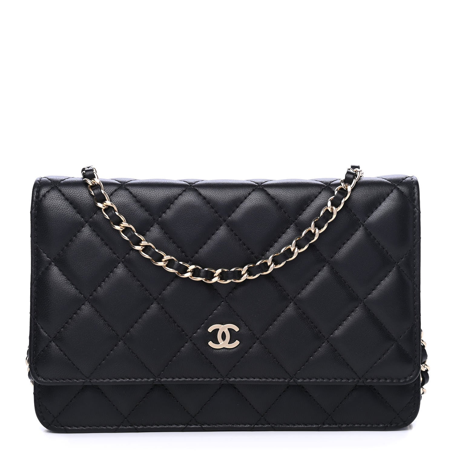 Chanel Lambskin Quilted Wallet On Chain WOC Black 1 of 6