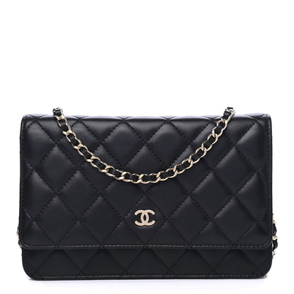 Chanel Lambskin Quilted Wallet On Chain WOC Black 1 of 6