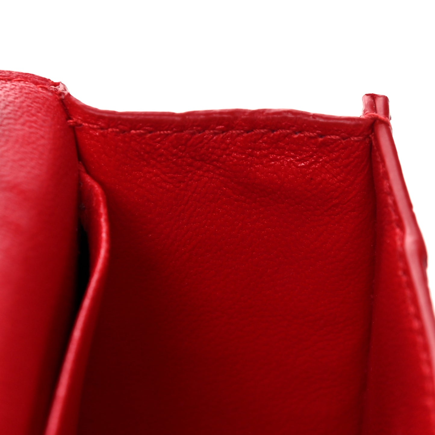 Shiny Calfskin Tonal B Crocodile Embossed Hourglass Top Handle Bag Mini Bright Red