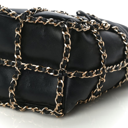 Chanel Lambskin Bucket Chain Drawstring Bag Black 10 of 10