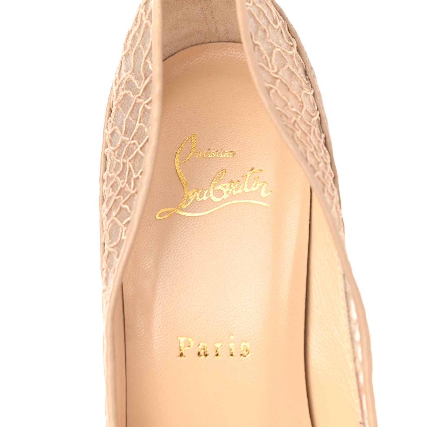 Nappa Dentelle Chainette Ladylace 85 Pumps 38.5 Nude
