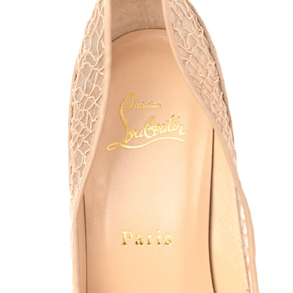 Christian Louboutin Nappa Dentelle Chainette Ladylace 85 Pumps 38.5 Nude 7 of 10