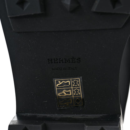 Hermes Glossed Calfskin Funk Ankle Boots 39 Black 6 of 10