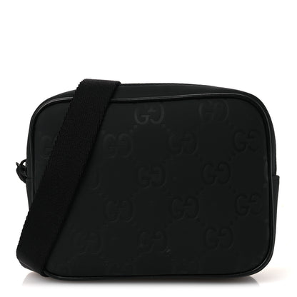 Gucci Rubber Effect Monogram GG Crossbody Bag Black 1 of 11