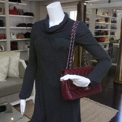 Chanel Caviar JUMBO Classic Flap Dark Red 2 of 10