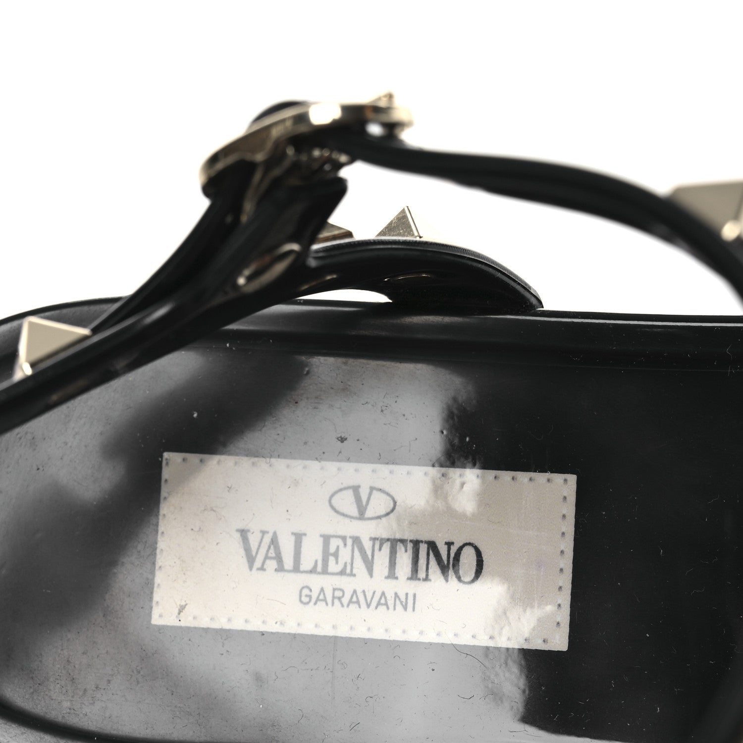 Valentino Garavani PVC Jelly Rockstud Caged Sandals 39 Black 9 of 10