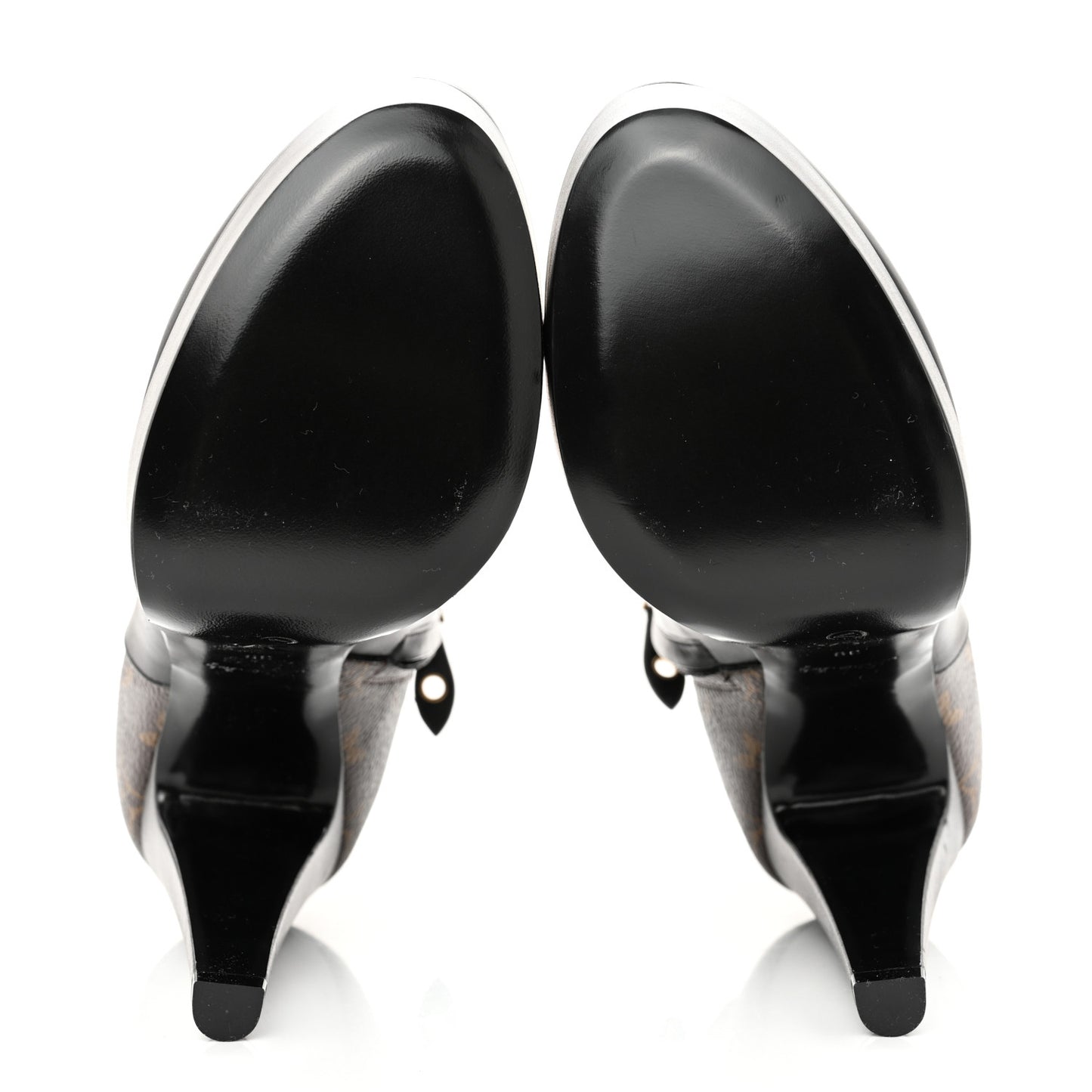 Calfskin Monogram Afterglow Platform Ankle Boots 39 Black