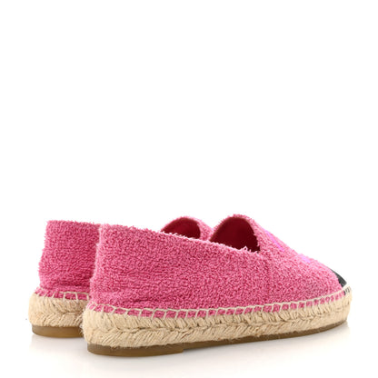 Chanel Fabric Grosgrain CC Espadrilles 38 Dark Pink Black 5 of 10