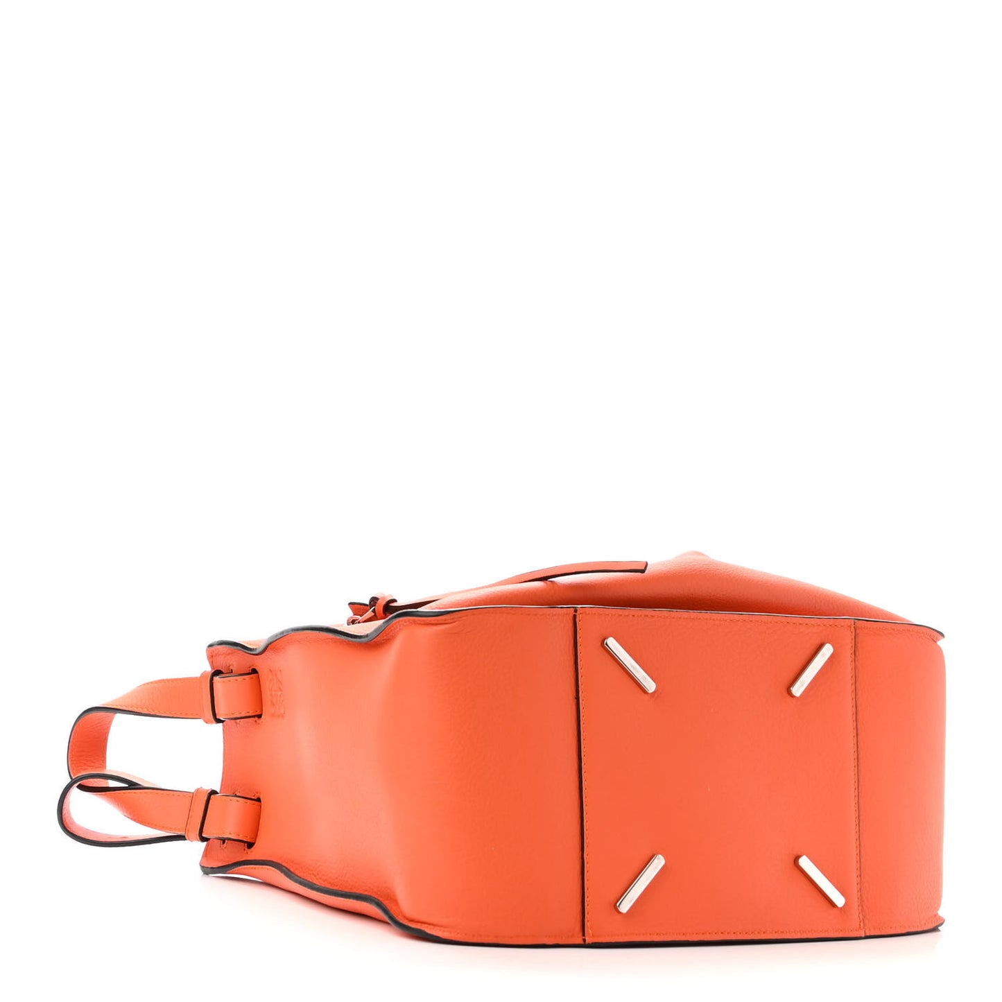 Grained Calfskin Small Hammock Shoulder Bag Apricot Orange