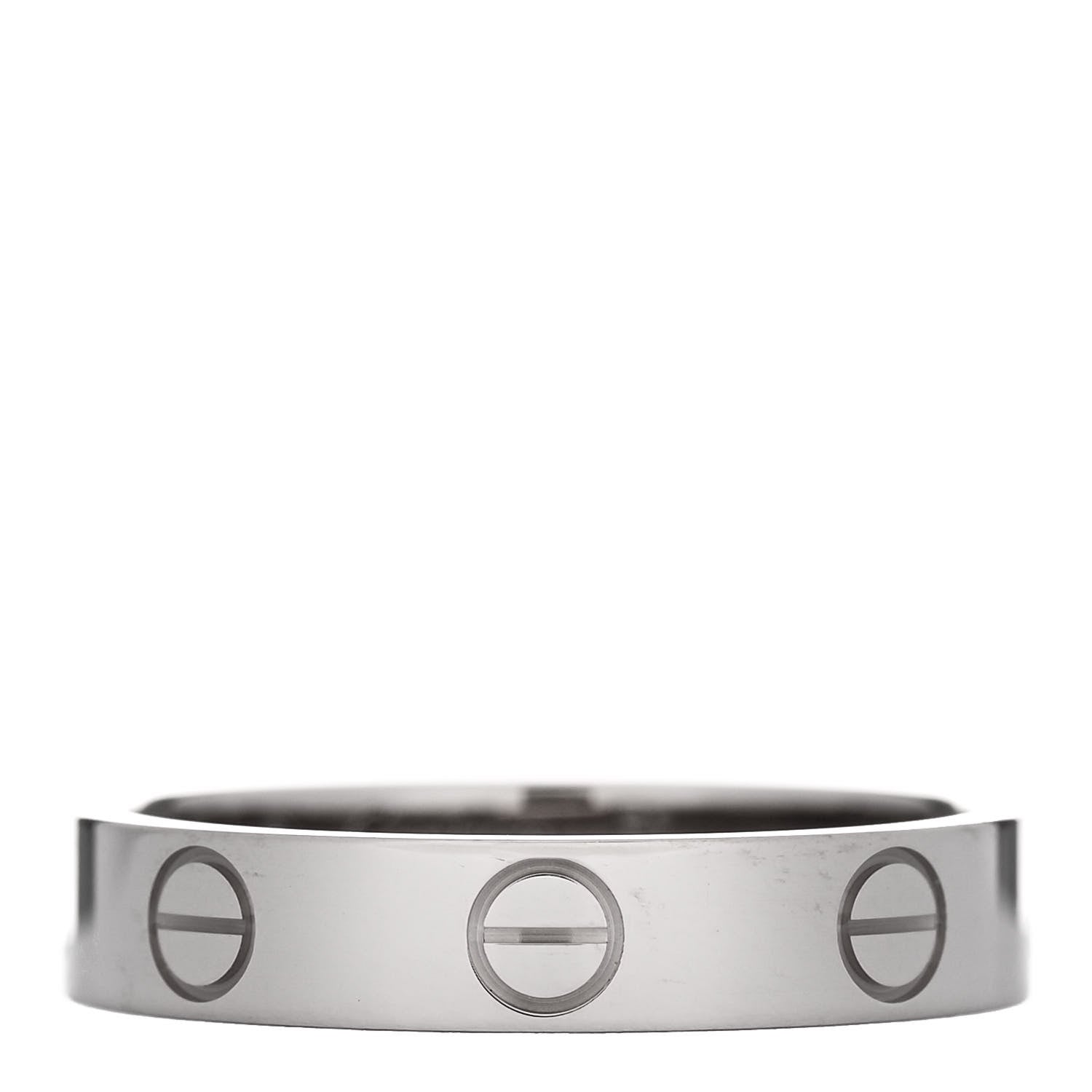 Cartier 18K White Gold 3.5mm LOVE Wedding Band Ring 51 5.75 1 of 5