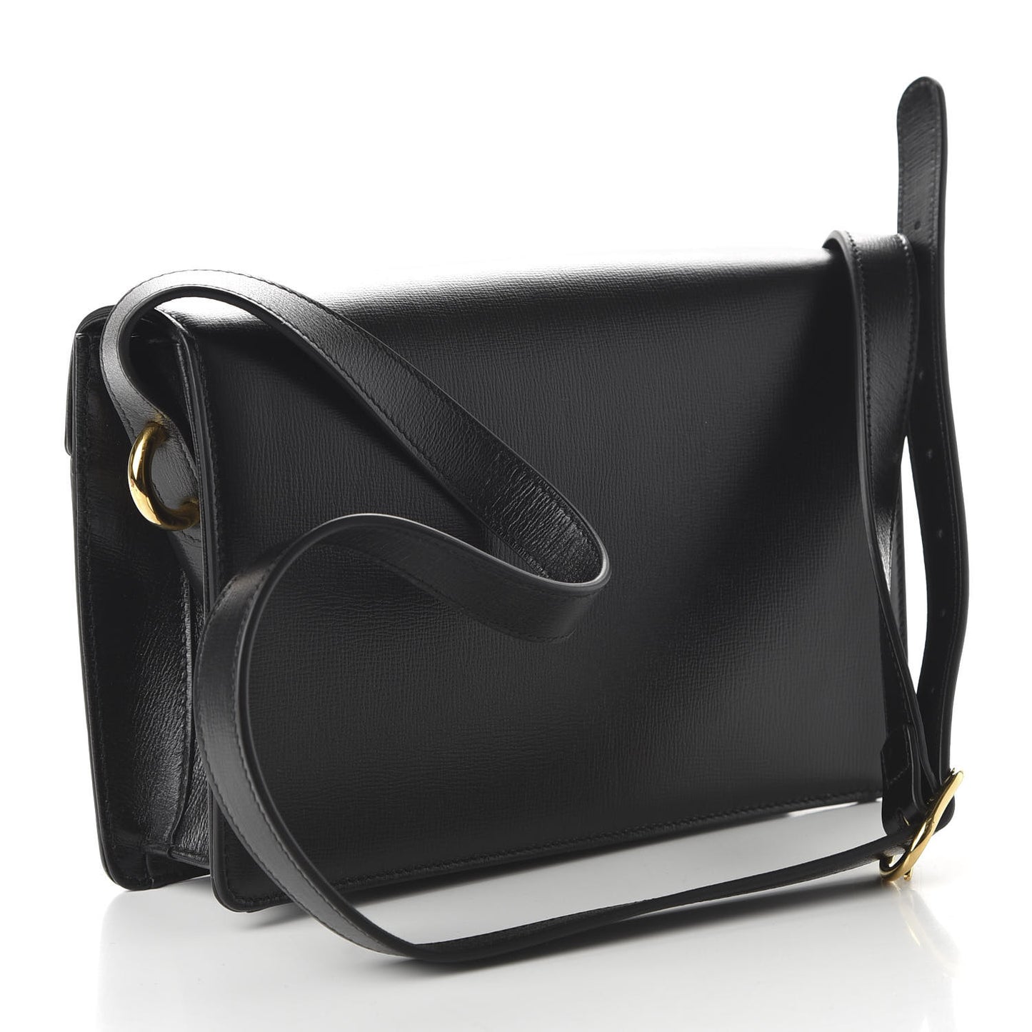 Textured Calfskin Small Torchon GG Ring Shoulder Bag Black