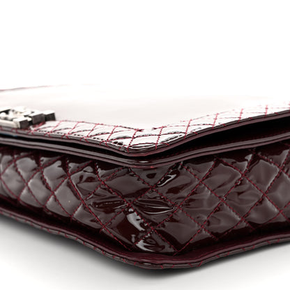 Chanel Patent Large Boy Reverso Flap Burgundy 9 of 9