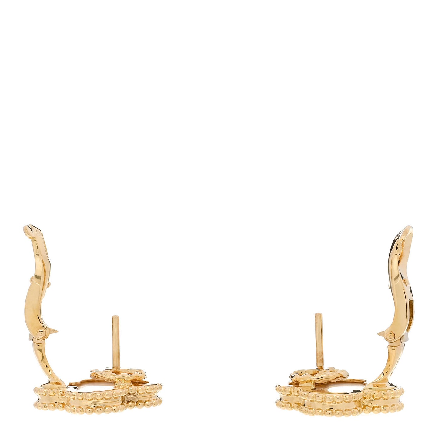 18K Yellow Gold Mother of Pearl Vintage Alhambra Earrings