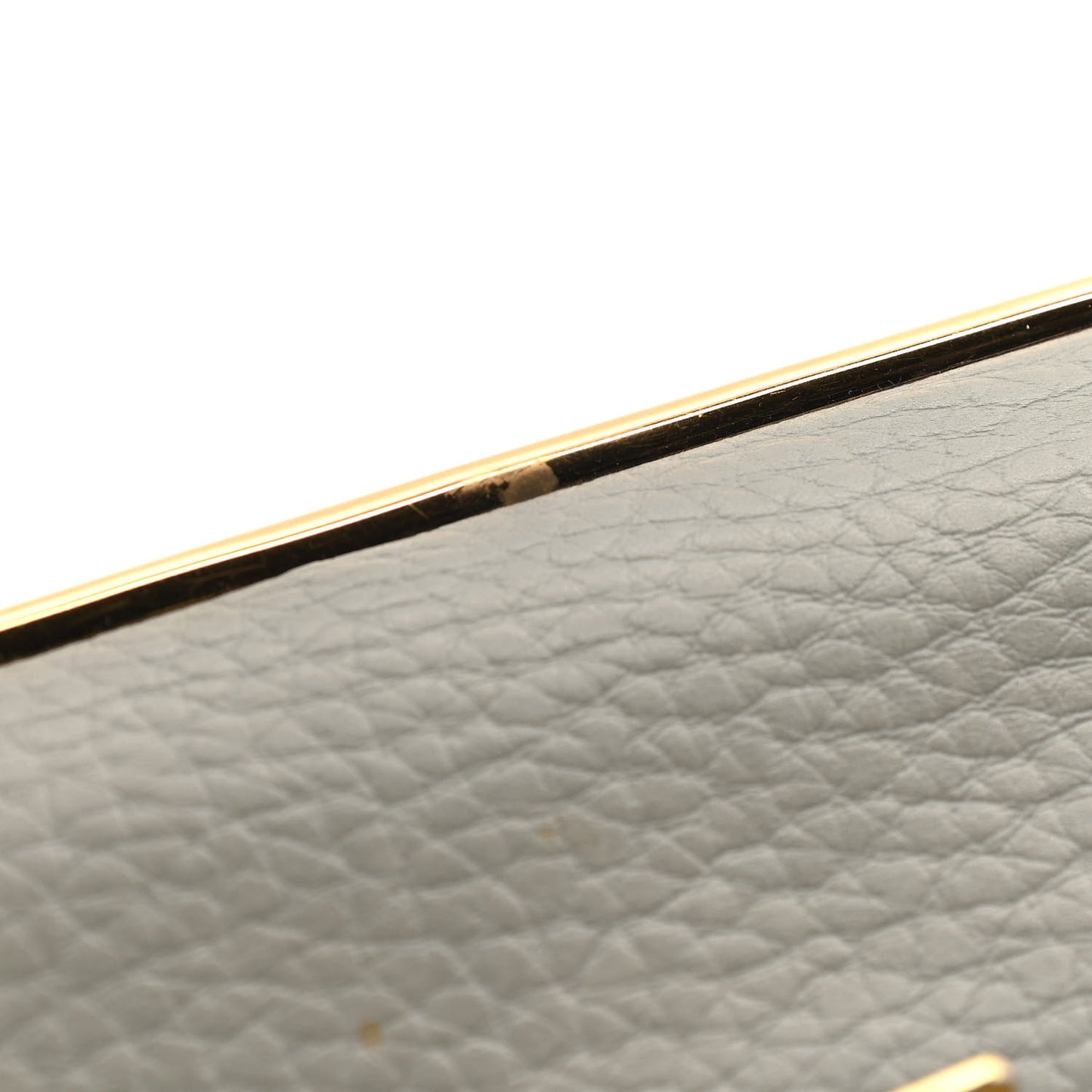 Grained Calfskin Medium Sally Flap Bag Grey