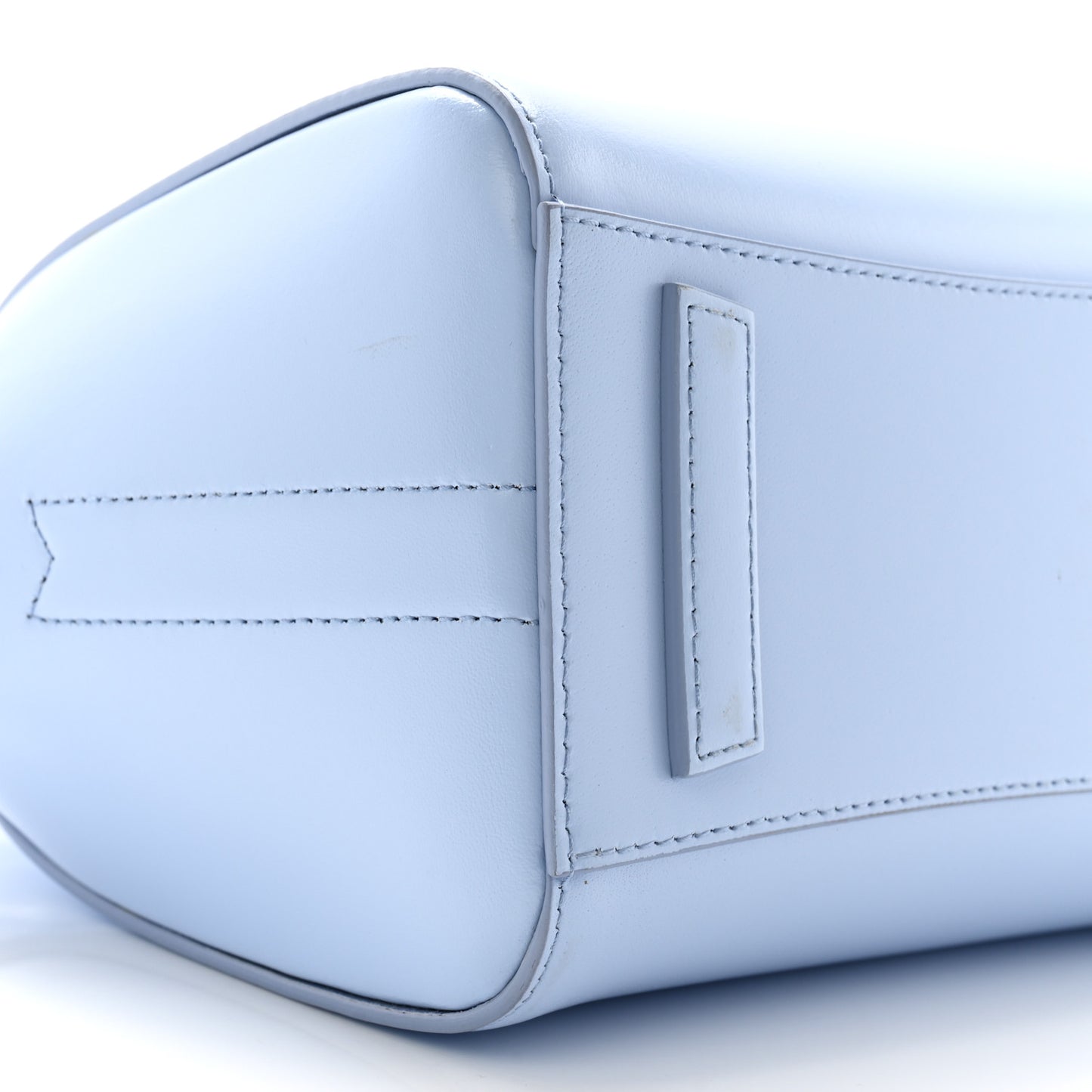 Shiny Lord Calfskin Mini Antigona Baby Blue