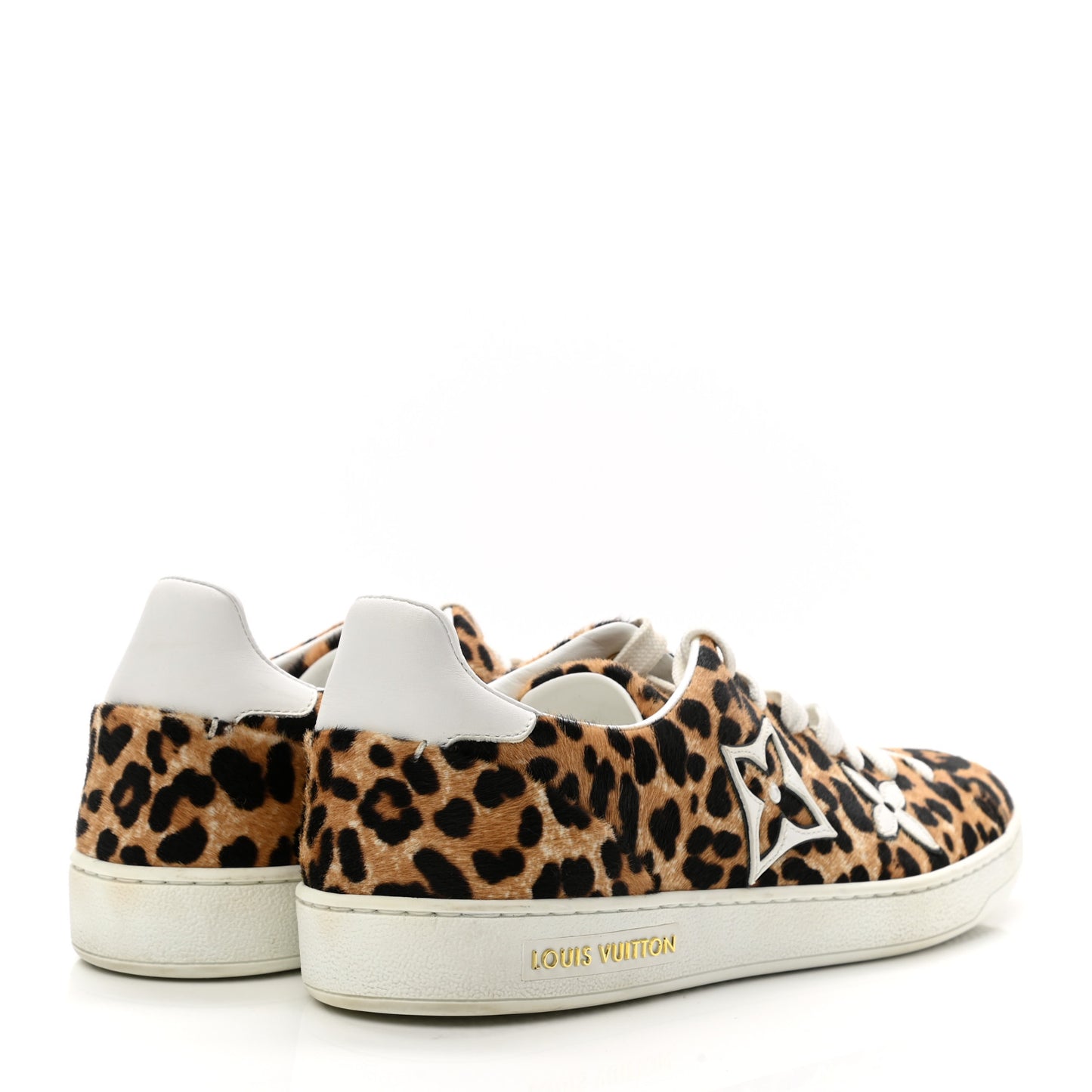 Calfskin Pony Hair Leopard Monogram Frontrow Sneakers 38