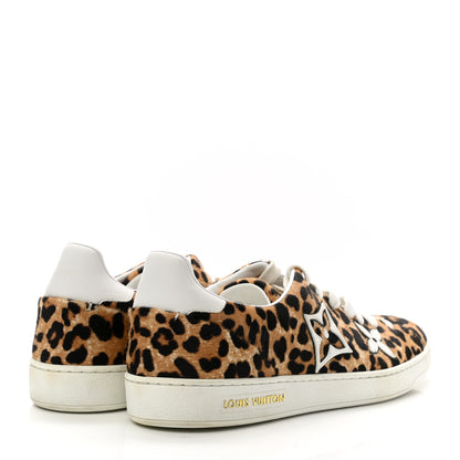 Louis Vuitton Calfskin Pony Hair Leopard Monogram Frontrow Sneakers 38 4 of 13