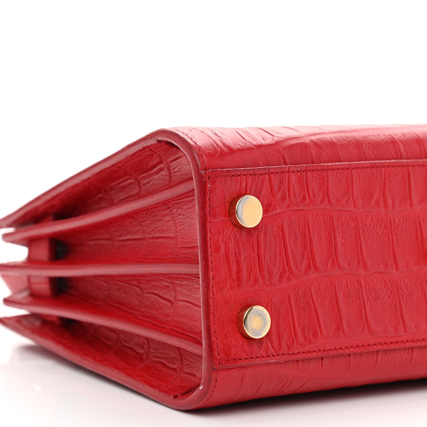 Calfskin Crocodile Embossed Nano Sac De Jour Red