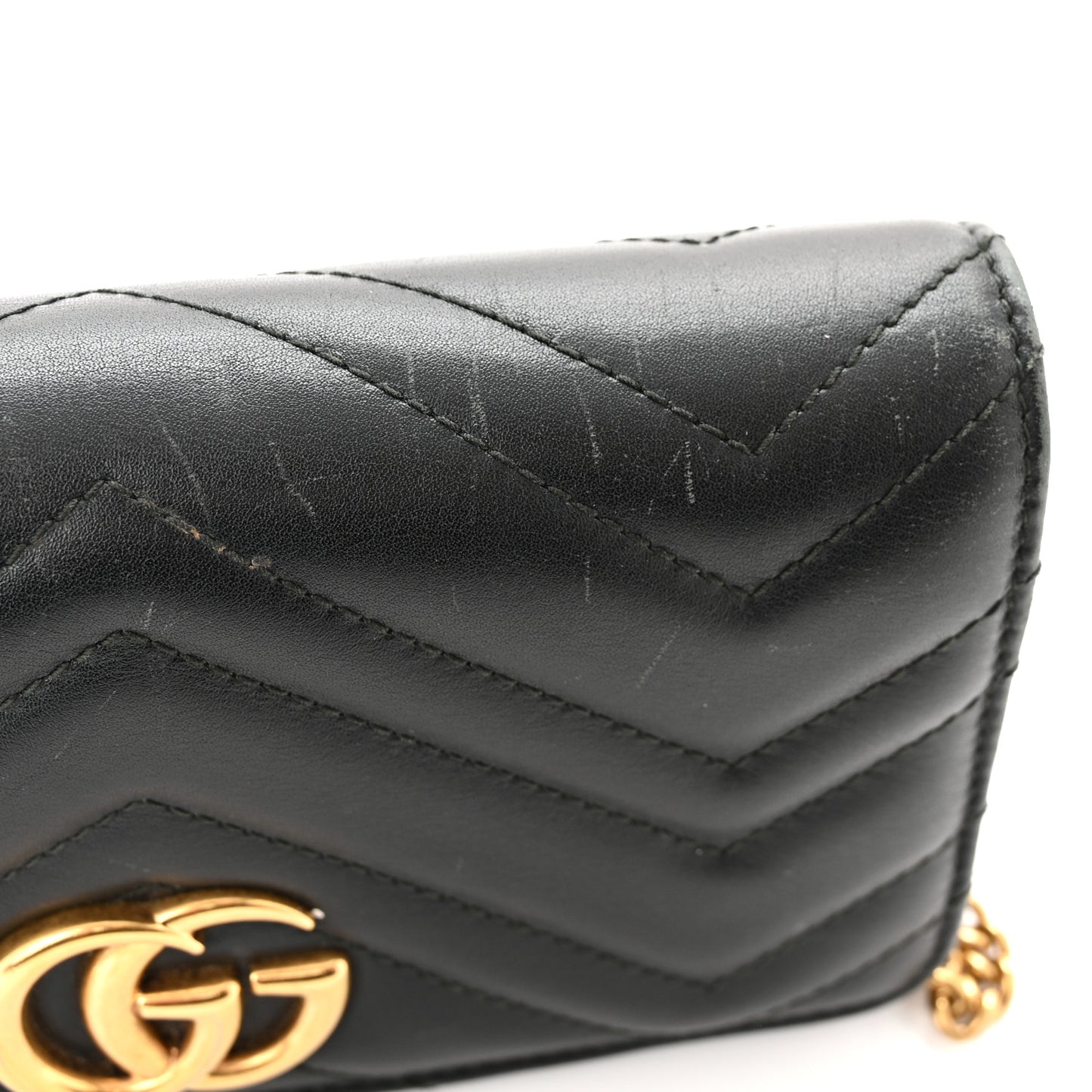 Calfskin Matelasse GG Marmont Mini Bag Black
