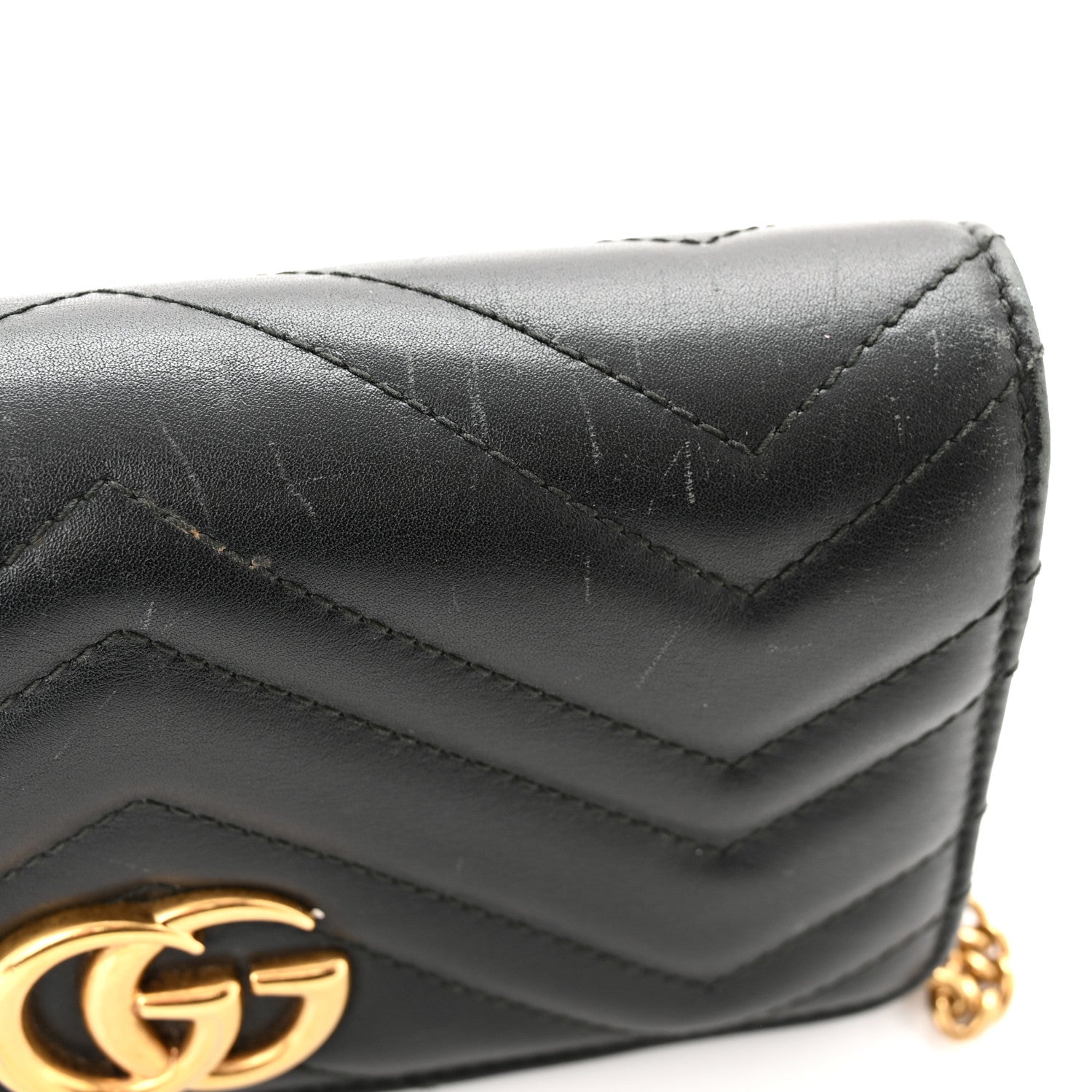 Gucci Calfskin Matelasse GG Marmont Mini Bag Black 11 of 15