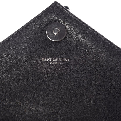 Saint Laurent Sheepskin Matelasse Chevron Monogram Medium College Bag Black 7 of 13
