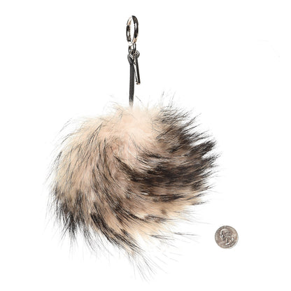 Fendi Mink Fox Rabbit Fur Vitello Flamingo Kurioso Monster Bag Bug Charm Beige Multicolor Black 2 of 3