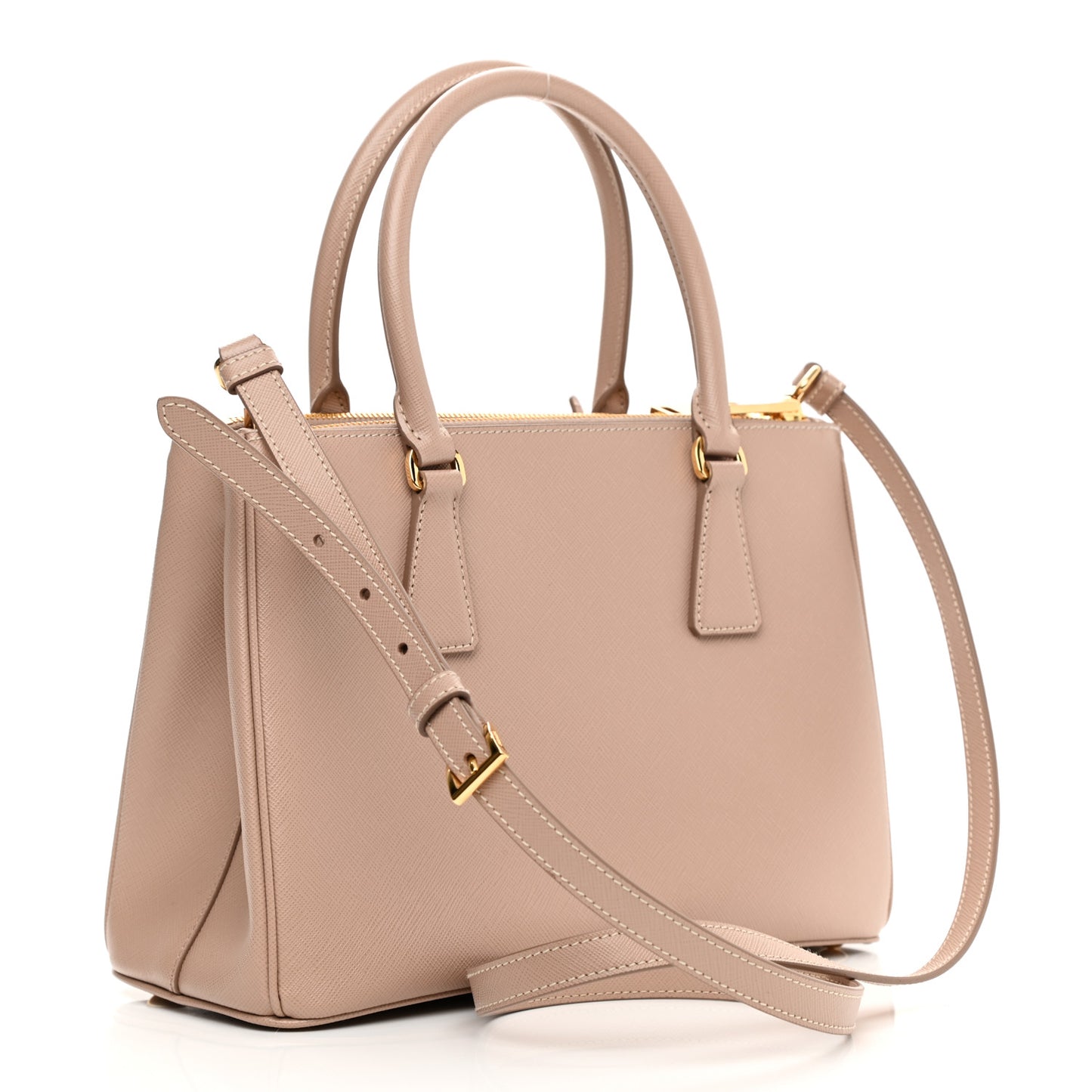 Saffiano Small Galleria Double Zip Tote Cipria