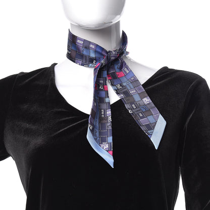 Hermes Silk Bolduc Au Carre Twilly Blue Jean Rose Vif Gris 2 of 5