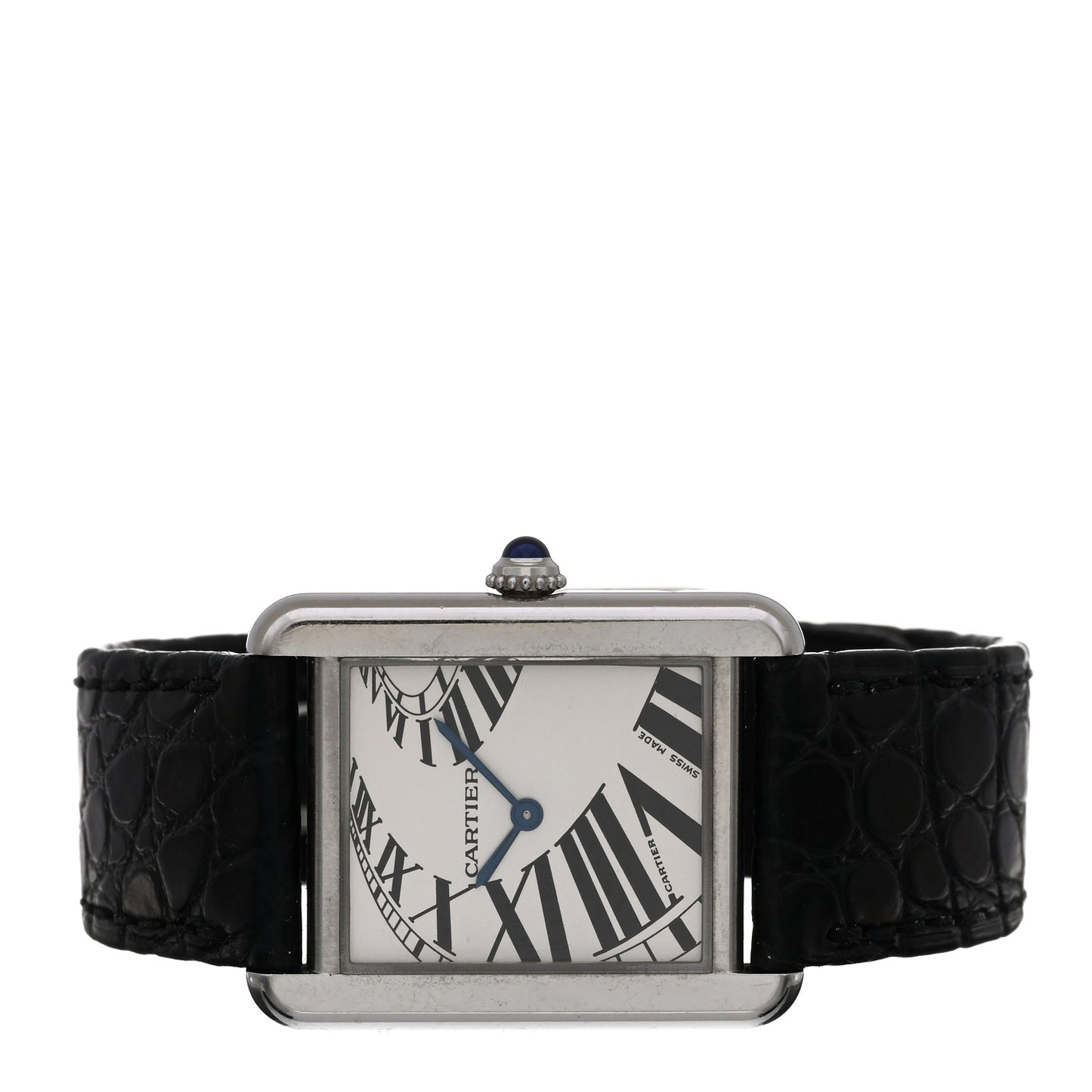 Stainless Steel Alligator 24mm Tank Solo Piano Quartz Watch