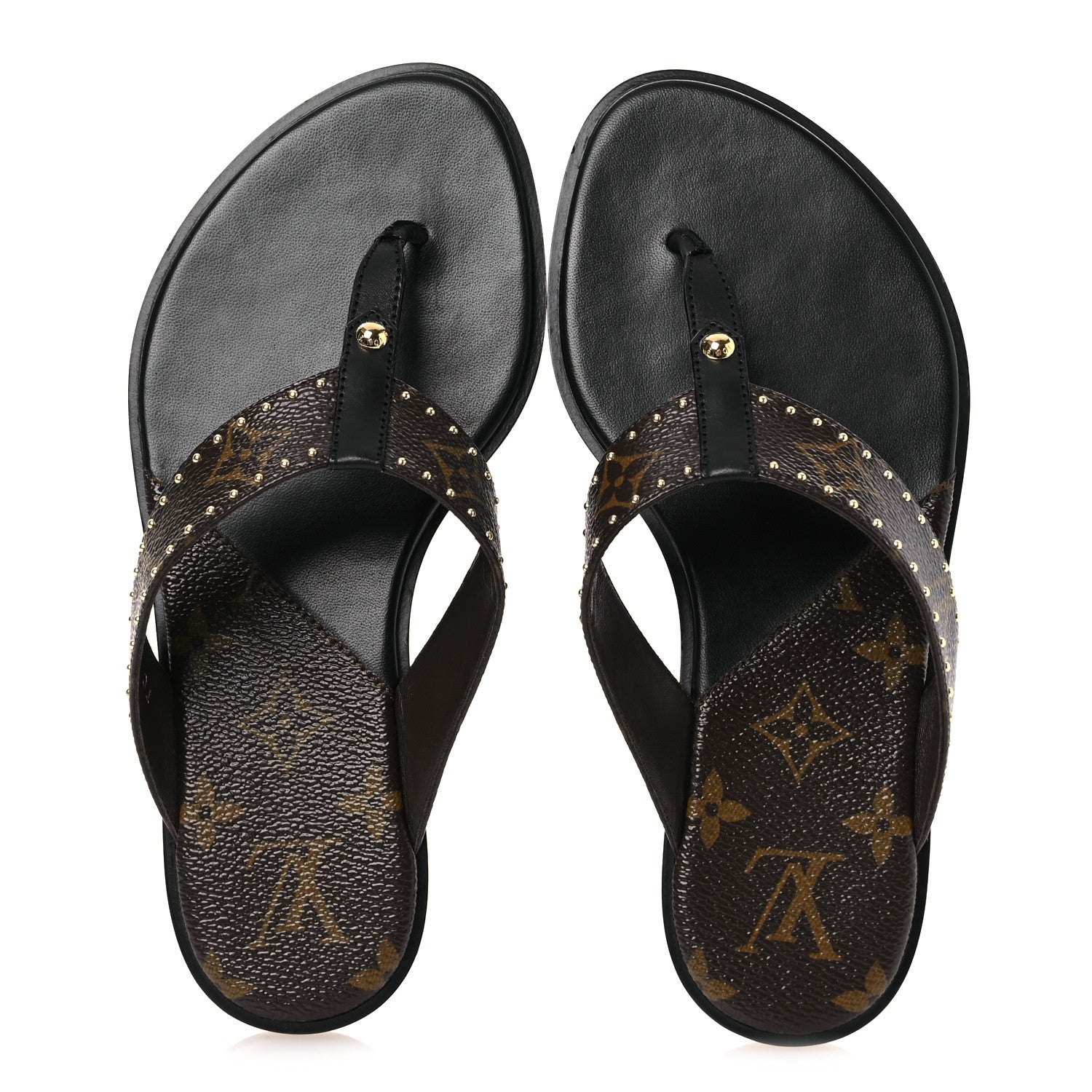 Louis Vuitton Monogram Sunny Flat Thong Sandals 35 Brown 2 of 11