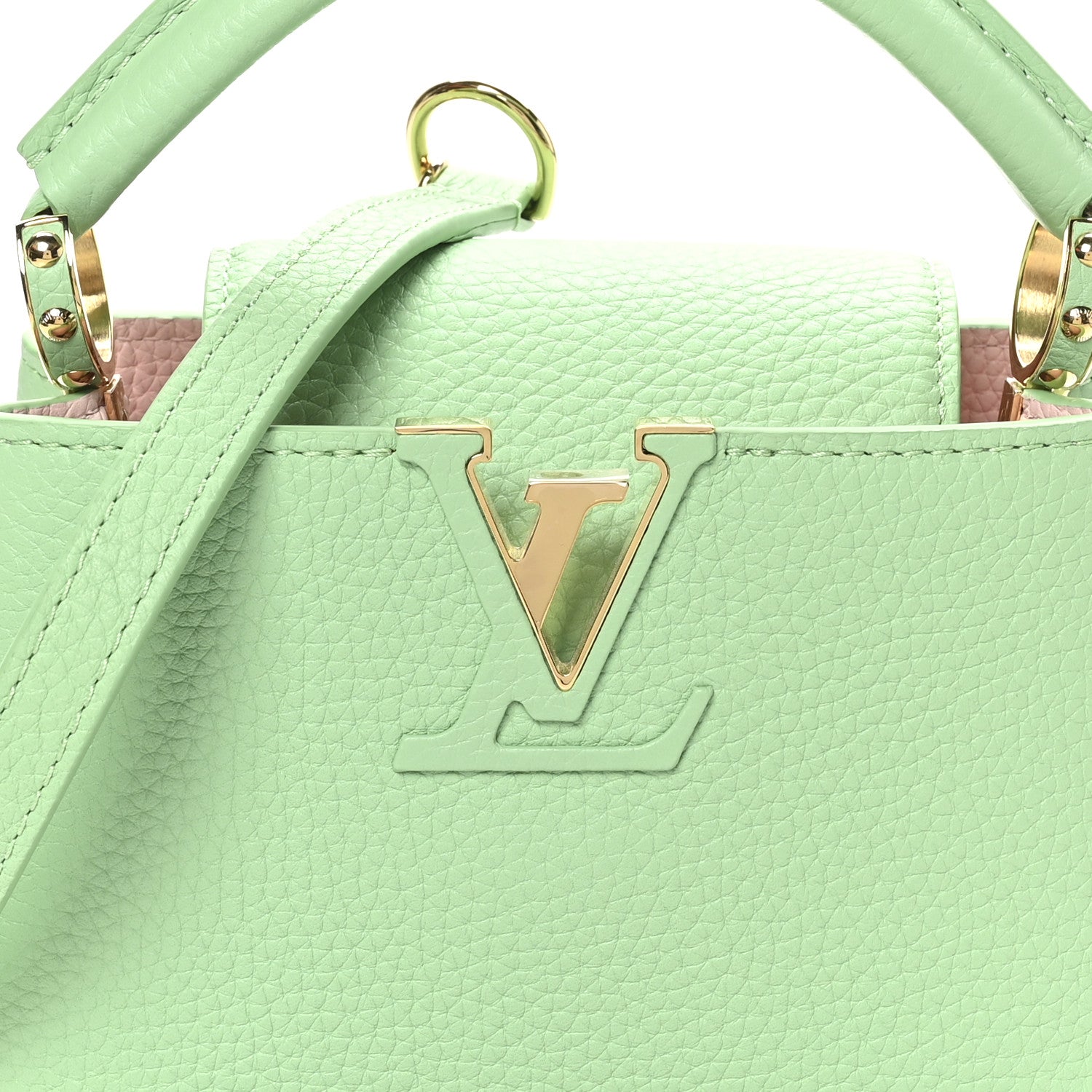 Louis Vuitton Taurillon Mini Capucines Vert Pomme 7 of 9