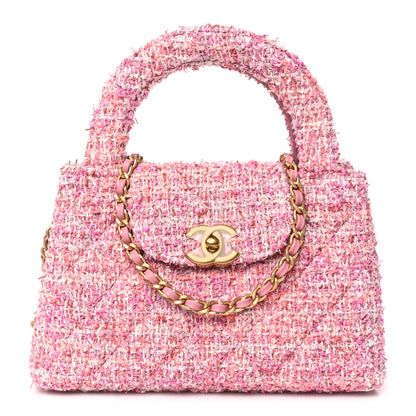 Chanel Tweed Quilted Nano Kelly Shopper Pink 1 of 11