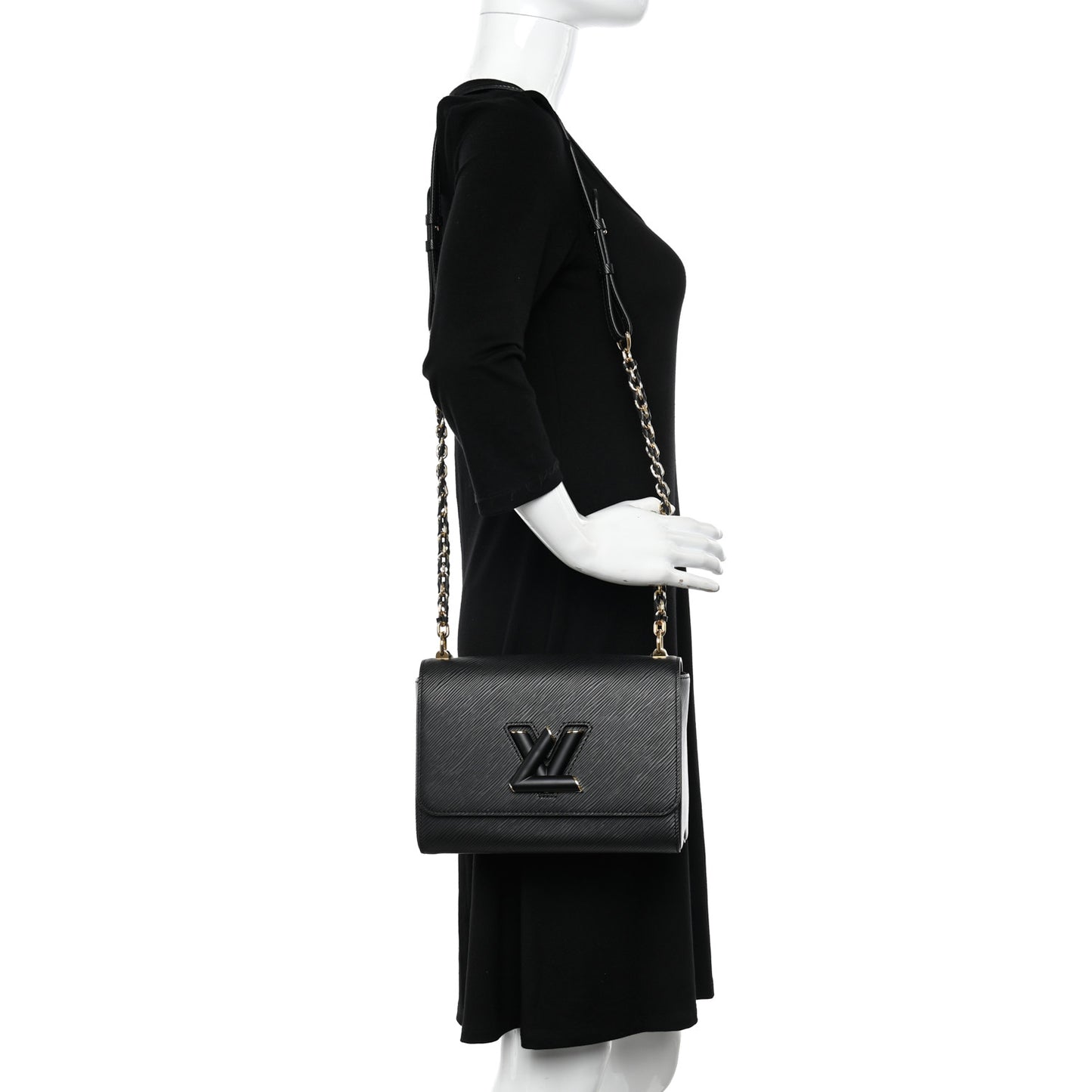 Epi Twist Shoulder Bag MM Matte Black Gold