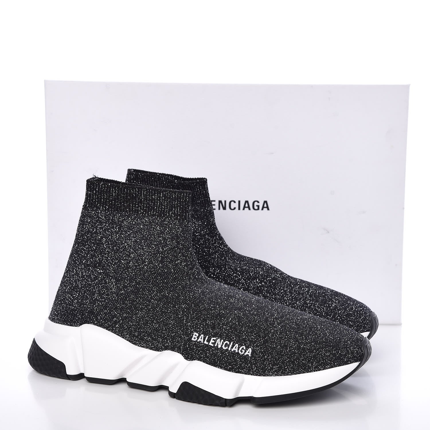 Balenciaga Knit Metal Womens Speed Sneakers 41 Black Gold 7 of 7
