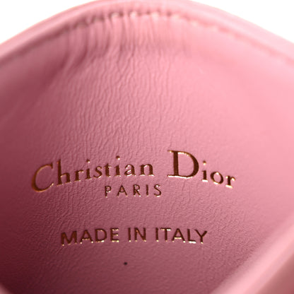 Christian Dior Lambskin Pearl Cannage Dior Jolie Freesia Card Holder Pink 6 of 10