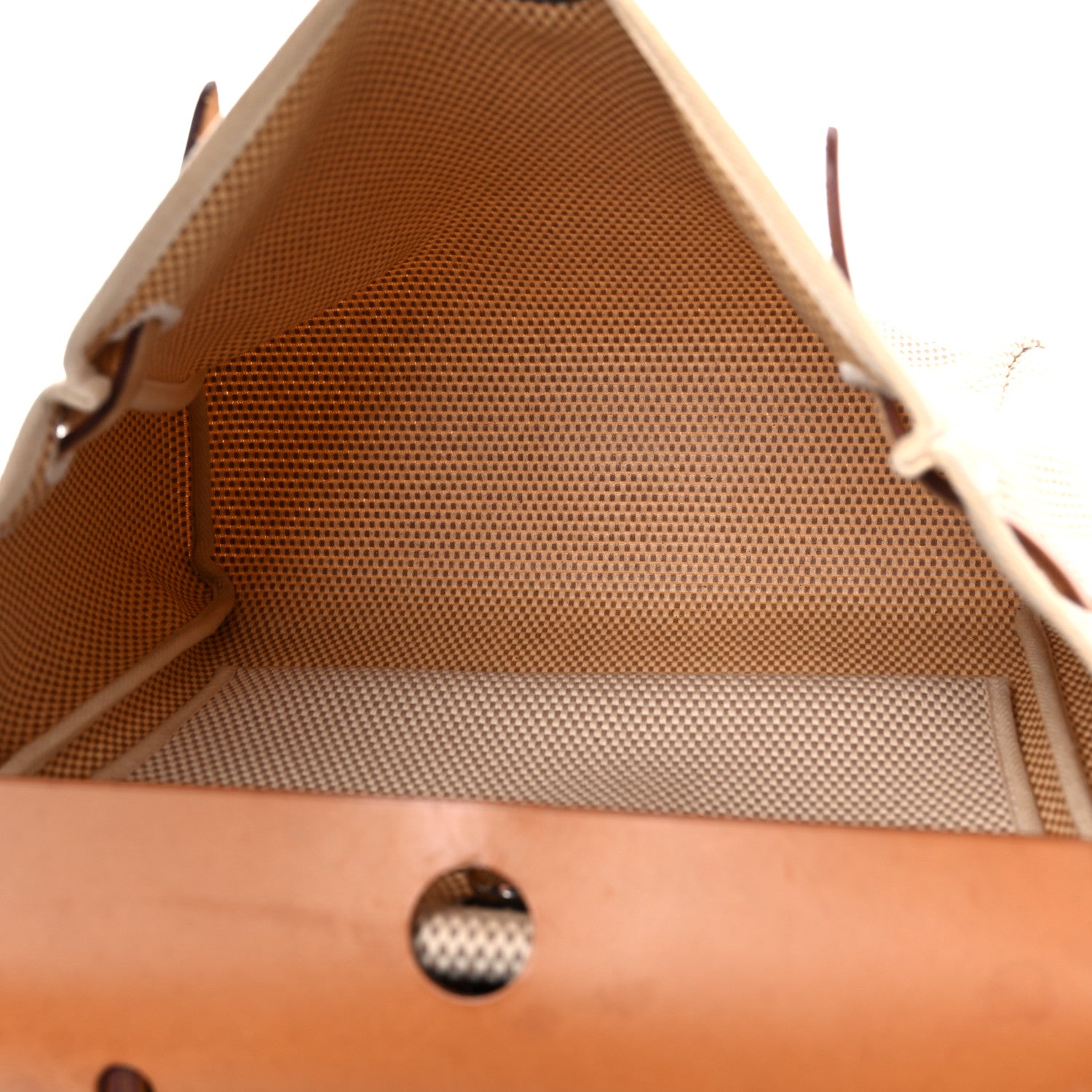 Hermes Toile Vache Calfskin Herbag 30 PM Black Natural 5 of 20