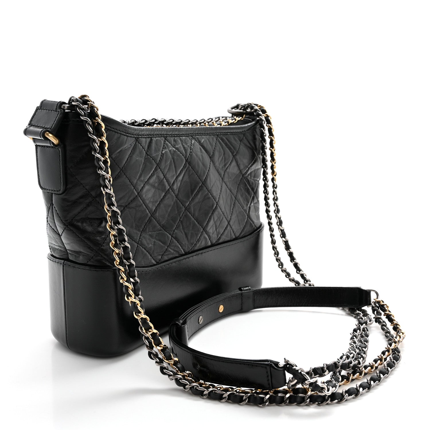 Chanel Aged Calfskin Quilted New Medium Gabrielle Hobo Black 3 of 11