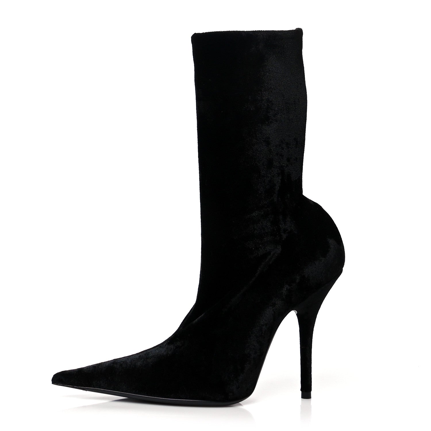 Balenciaga Velvet Spandex Extreme Pointed Toe Knife Ankle Boots 39 Black 1 of 6