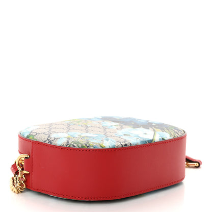 Gucci GG Supreme Monogram Blooms Mini Chain Shoulder Bag Beige Blue Navy Hibiscus Red 4 of 10