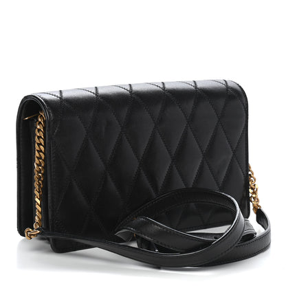 Saint Laurent Lambskin Diamond Quilted Monogram Angie Chain Bag Black 3 of 9
