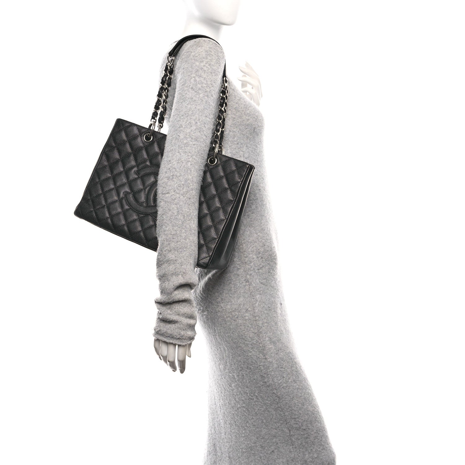 Chanel Caviar Quilted Grand Shopping Tote GST Black 2 of 11
