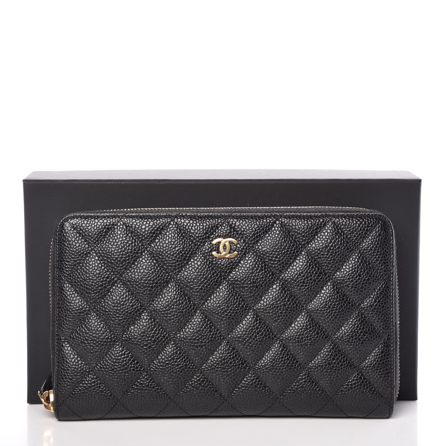 Chanel Caviar Quilted Large Zip Around Organizer Wallet Black 12 of 12