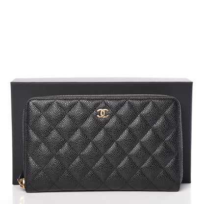 Chanel Caviar Quilted Large Zip Around Organizer Wallet Black 12 of 12
