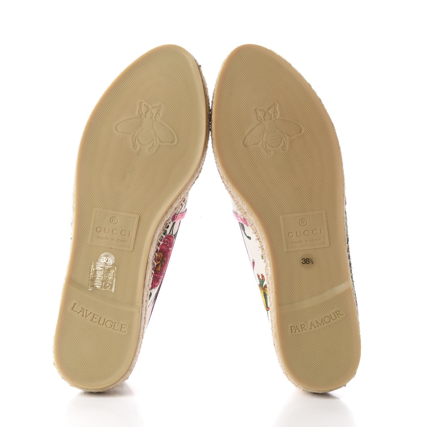 Gucci Canvas Flora Print Espadrilles 38.5 White Multicolor Fuxia 6 of 11