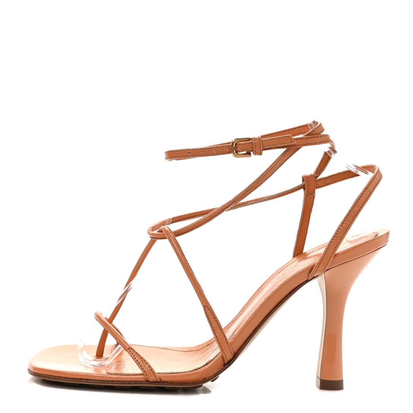 Crush Calfskin The Line 90mm Sandals 36 Clay