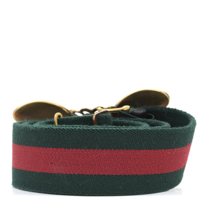 Gucci Web Queen Margaret Bee Belt 80 32 Red Green 2 of 6