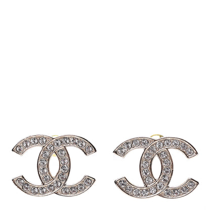 Chanel Crystal CC Earrings Gold 1 of 4