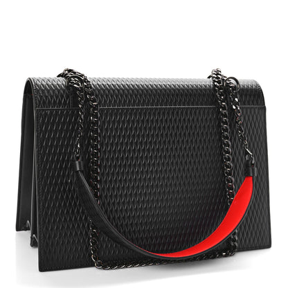 Christian Louboutin Calfskin Elisa Extra Large Resille Shoulder Bag Black 3 of 8