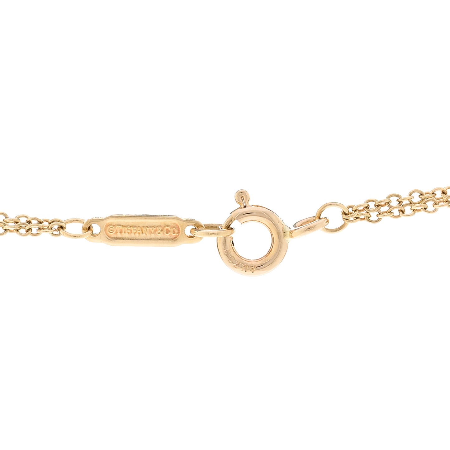 18K Yellow Gold Infinity Double Chain Pendant Necklace