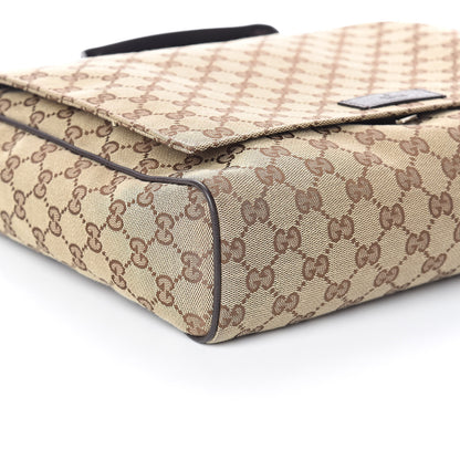 Gucci Monogram Small Flap Messenger Bag Beige Dark Brown 7 of 8